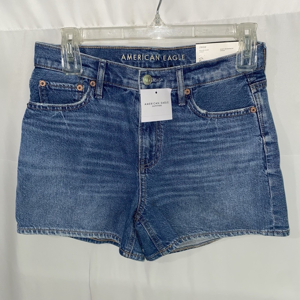 NWT American Eagle Strigid‎ Super High Rise Relaxed Denim Shorts 25W/0